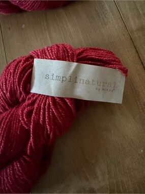 Hikoo Yarn Simplinatural Skein 183 Yds/skein Crimson 46 Same Dye Lot